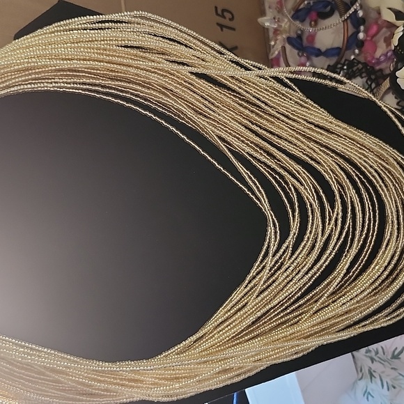 Jewelry - Multi Strand Gold Bead Statement necklace